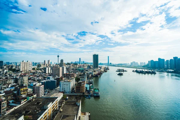 Beau Bâtiment Architectural Paysage Urbain Ville Macao Skyline — Photo