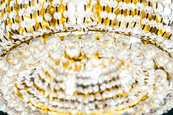 Mooie Luxe Kristallen Kroonluchter Decoratie Interieur Van Kamer — Stockfoto