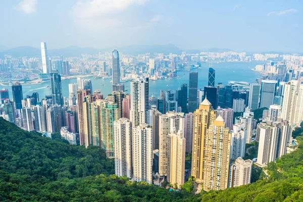 Bella Architettura Edificio Esterno Paesaggio Urbano Hong Kong Città Skyline — Foto Stock