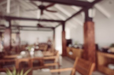 Soyut bulanıklık ve ufuk restoran ve kafe iç arka plan - Vintage filtre için