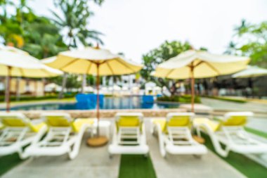 Seyahat ve tatil için güzel otel resort ve yüzme havuzu arka plan bulanıklık