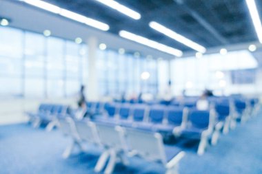 Soyut bulanıklık ve arka plan için Havaalanı terminal iç defocused