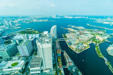 Güzel dış yapı ve Mimarlık Yokohama şehir manzarası Japonya