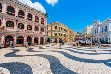 Çin, Macau macau şehir - 6 Eylül 2018 - güzel eski mimari yapı Arata kare çevresinde