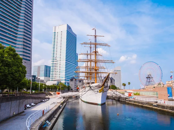 Yokohama Japan Juli 2018 Vackra Nippon Maru Segelbåt Med Blå — Stockfoto