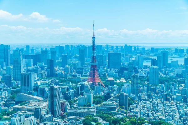 Prachtige Architectuur Gebouw Van Stad Tokio Met Tokiotoren Blauwe Hemel — Stockfoto