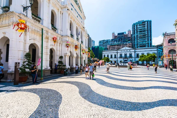 China Macau Setembro 2018 Edifício Arquitetura Antiga Bonita Torno Praça — Fotografia de Stock