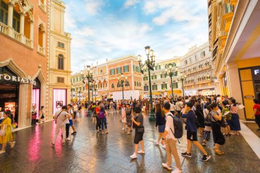 Macau, Çin - 8 Eylül 2018: Venedik m dönüm noktası olan