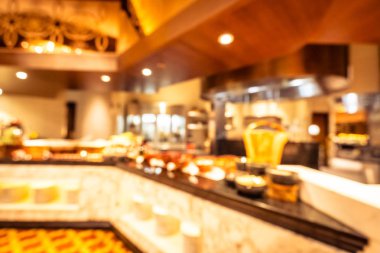Soyut bulanıklık ve ufuk kahvaltı büfesi otel restoran ve kafe Cafe iç arka planı için