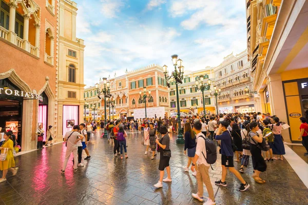 Macau, Çin - 8 Eylül 2018: Venedik m dönüm noktası olan