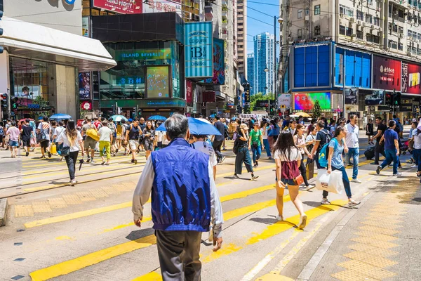 Hongkong Čína Září 2018 Krásnou Architekturu Budova Spoustou Lidí Dopravy — Stock fotografie