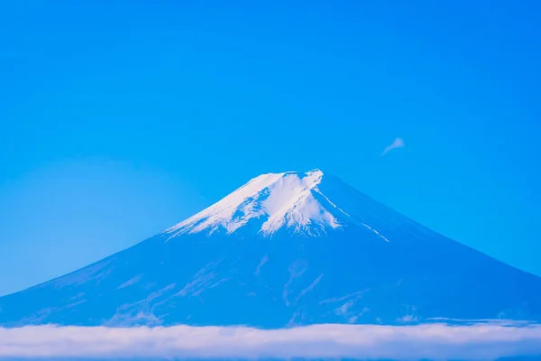 Beau Paysage Fuji Montagne Autour Érable Avec Nuage Blanc Ciel — Photo