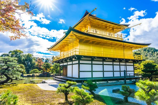 Magnifique Temple Kinkakuji Avec Pavillon Doré Point Repère Kyoto Japon — Photo