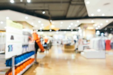 Arkaplan için mağaza içi soyut bulanıklık ve odaklanmış alışveriş merkezi