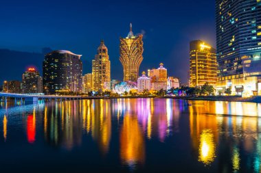 Bina Cityscape macau City geceleri güzel mimari