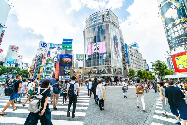 Tokio Japón Jul 2018 Intersección Cruce Shibuya Lugar Popular Emblemático —  Fotos de Stock