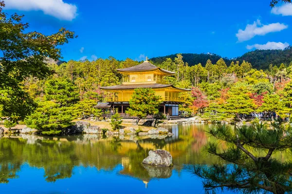 Hermoso Templo Kinkakuji Con Pabellón Oro Hito Kyoto Japón —  Fotos de Stock