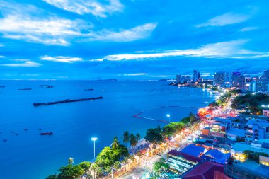 Pattaya City Tayland gece güzel mimari