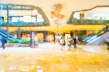 Arkaplan için mağaza içi soyut bulanıklık ve odaklanmış alışveriş merkezi
