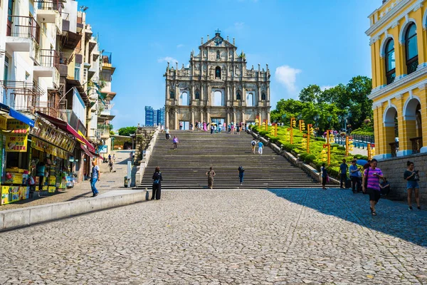 China Macau Setembro 2018 Edifício Arquitetura Antiga Bonita Com Ruína — Fotografia de Stock