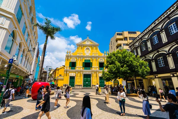 China Macau Setembro 2018 Edifício Arquitetura Antiga Bonita Com Dominics — Fotografia de Stock