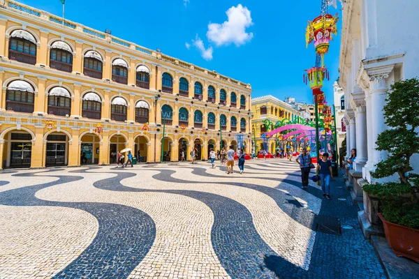 China Macau Setembro 2018 Edifício Arquitetura Antiga Bonita Torno Praça — Fotografia de Stock
