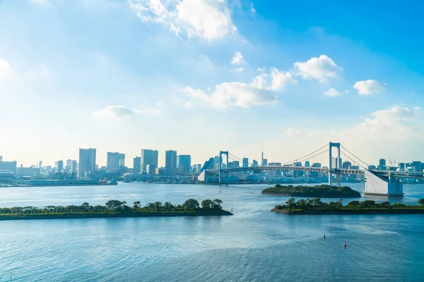 Vacker Arkitektur Byggnad Stadsbilden Tokyo Stad Med Regnbågsbron Japan — Stockfoto