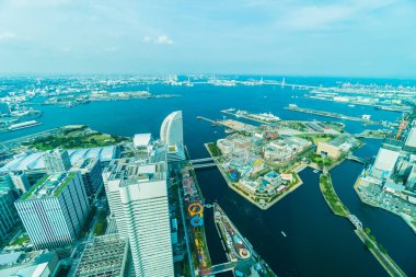 Güzel dış yapı ve Mimarlık Yokohama şehir manzarası Japonya