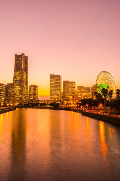 Прекрасної Архітектури Будівлі Yokohama Брісбен Сутінки Японії — стокове фото
