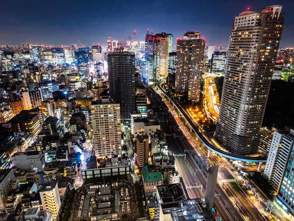 Beautiful Architecture and city in tokyo japan at night