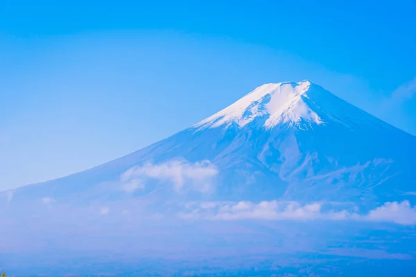 Beautiful Landscape Mountain Fuji Maple Leaf Tree White Cloud Blue — Stock Photo, Image