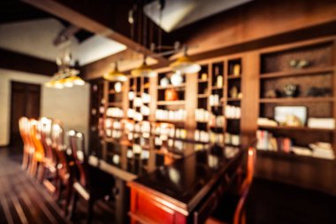 Arka plan için soyut bulanık restoran ve kafenin içi