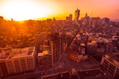 Bina Cityscape macau şehir manzarası güneş doğarken güzel mimari