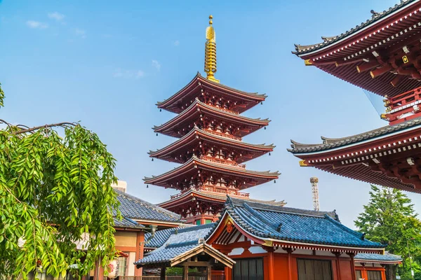 Bella Architettura Edificio Sensoji Tempio Luogo Famoso Visita Asakusa Zona — Foto Stock