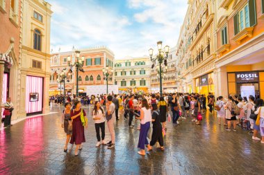 Macau, Çin - 8 Eylül 2018: Venedik m dönüm noktası olan