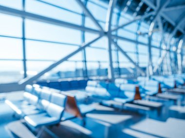 Soyut bulanıklık ve arka plan için Havaalanı terminal iç defocused