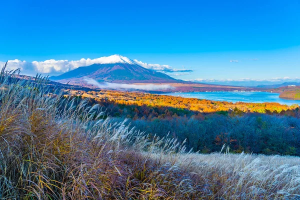 Vackra Landskap Fuji Berg Yamanakako Eller Yamanaka Lake Höstsäsongen Japan — Stockfoto