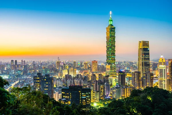 Wunderschöne Landschaft Und Stadtbild Von Taipei 101 Gebäude Und Architektur — Stockfoto