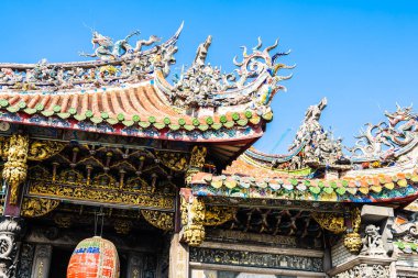Longshan Tapınağı Tayvan taipei City popüler yeri bina güzel mimari olduğunu