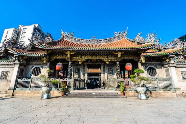 Bela Arquitetura Edifício Lugar Popular Cidade Taipei Templo Longshan Taiwan — Fotografia de Stock