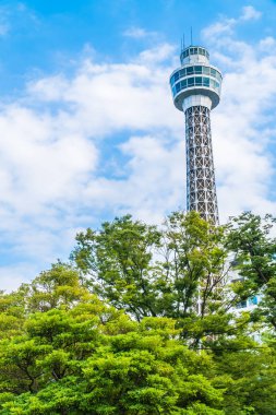 Güzel dış yokohama şehir Japonya'da deniz kule mimarisi bina