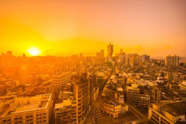 Bina Cityscape macau şehir manzarası güneş doğarken güzel mimari