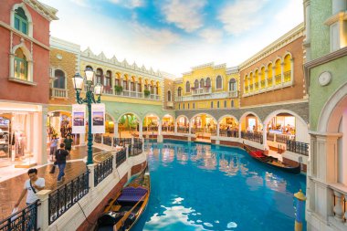 Macau, Çin - 8 Eylül 2018: Venedik m dönüm noktası olan