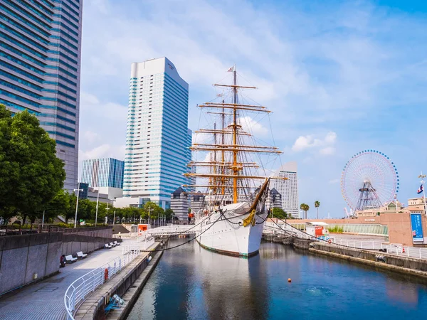 Yokohama Japan Juli 2018 Vackra Nippon Maru Segelbåt Med Blå — Stockfoto