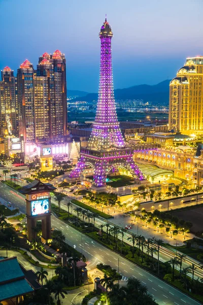 Китай Макао 2018 Вересня Красиві Ейфелева Вежа Орієнтир Паризького Готелю — стокове фото