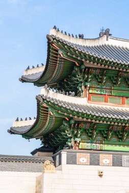 Gyeongbokgung Sarayı Seul Güney Kore'de bina güzel mimari