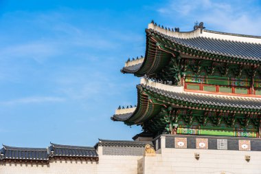 Gyeongbokgung Sarayı Seul Güney Kore'de bina güzel mimari