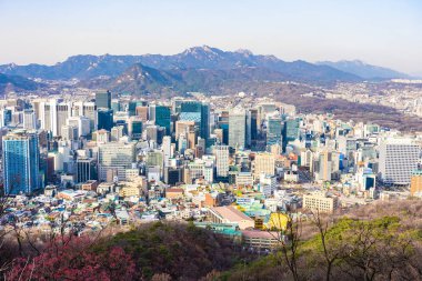 Güzel manzara ve mimari ve Seoul city Güney Kore bina cityscape