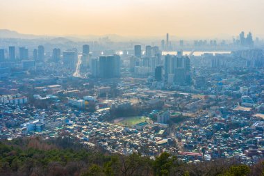 Güzel manzara ve mimari ve Seoul city Güney Kore bina cityscape
