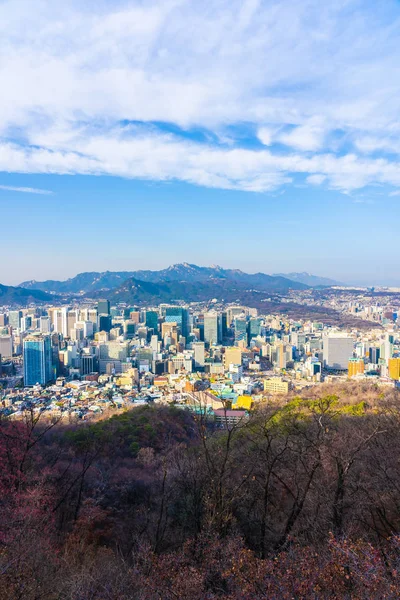 Güzel Manzara Mimari Seoul City Güney Kore Bina Cityscape — Stok fotoğraf